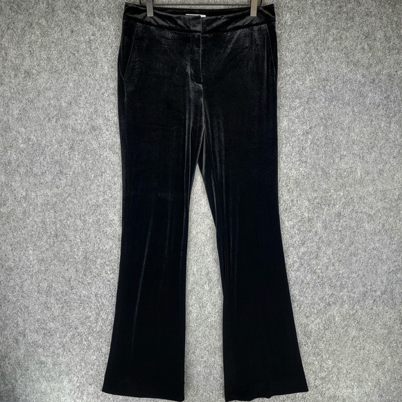 Calvin Klein Velvet 2 Pc Set Womens M Black Velvet Top Pants Stretch Outfit - Picture 4 of 16
